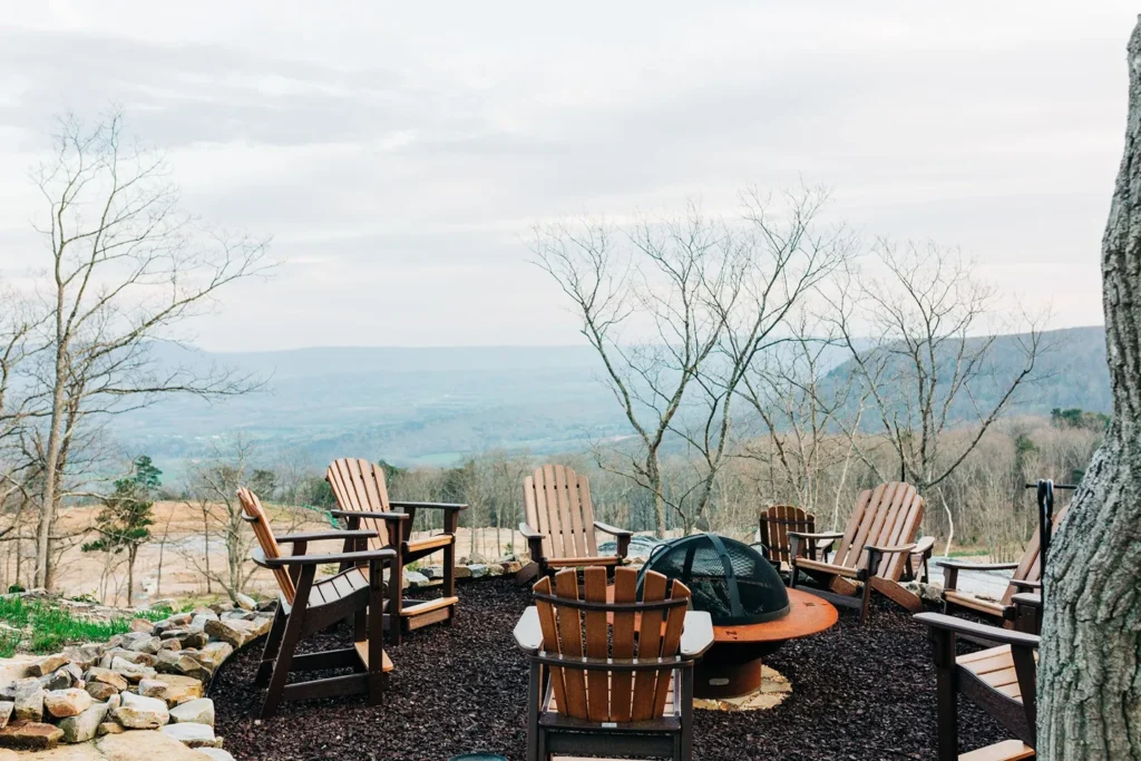 Firepit area in a backyard.