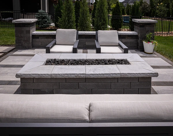 Custom fire pit and seating.