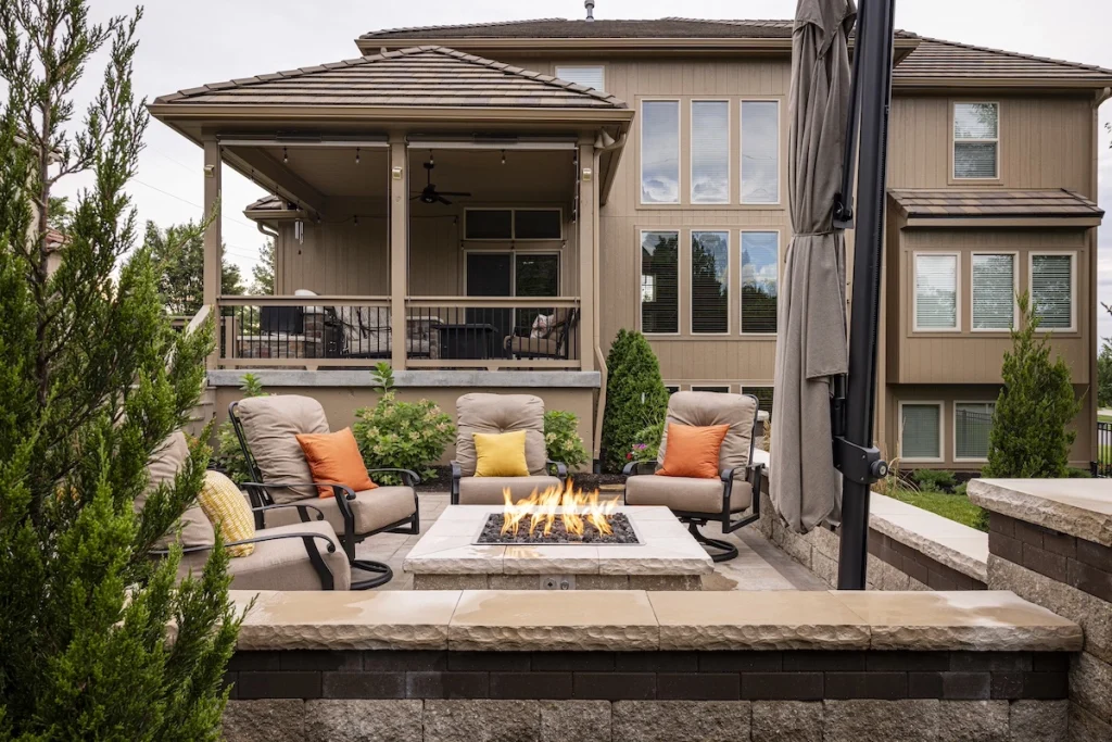 Balcony and outdoor living spaces.